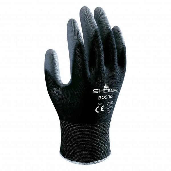 SHOWA BO500B BLACK NYLON PALM COATED GLOVES - SMALL