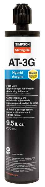 AT-3G™ HIGH-STRENGTH HYBRID ACRYLIC ADHESIVE 9.5OZ W/ AMN19Q NOZZLE