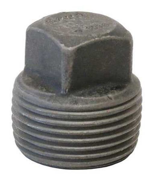 2 SQUARE PIPE PLUG BLACK MALLEABLE IRON PIPE FITTING