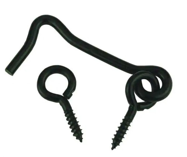 HIN10602BLKZ W40-2 GATE HOOK - BLACK ZINC PLATED