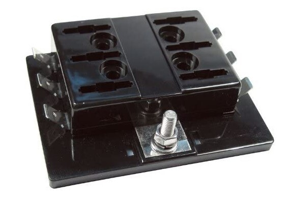 FUSE BLOCK FOR 6 ATC/ATO BLADE FUSES 1/4