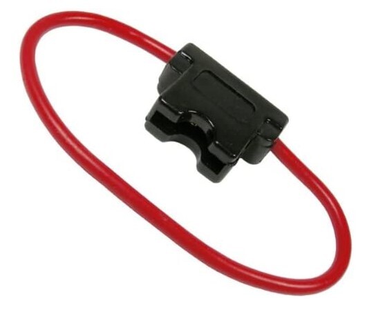 ATC/ATO FUSE HOLDER  12GA RED WIRE 30 AMP (NO FUSE)  1/PK