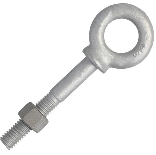 3/8 X 6 FORGED EYE BOLT, (C-1035 STEEL), WITH SHOULDER, HDG WLL1200#
