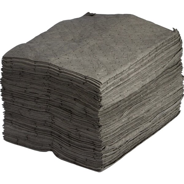 ALLSORBM15X18 15" X 18" UNIVERSAL GREY ABSORBANT PADS FOR OIL AND WATER 100/BX