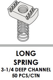 STRUT NUTS - LONG SPRING - 1/4