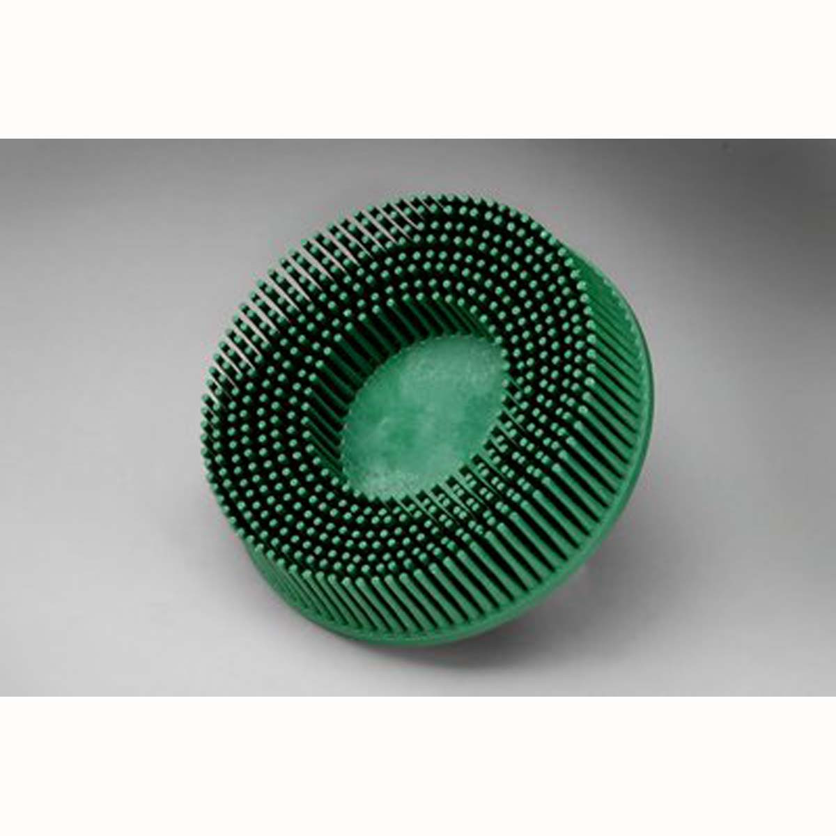 SCOTCH-BRITE ROLOC BRISTLE DISC, RD-ZB, 50G, TR, GREEN, 3" X 5/8" TAPERED