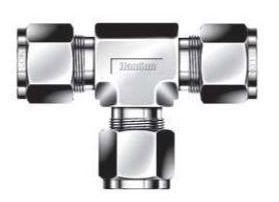 1/2" X 1/2" X 1/2" BRASS UNION TEE, DOUBLE FERRULE COMPRESSION TUBE FITTINGS