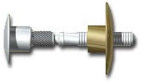 3/8" HUCKTAINER PIN, MEDIUM BEARING ENCAPSULATED HEAD, CARBON STEEL, ZINC PLATED, 0.562-0.687 GRIP R