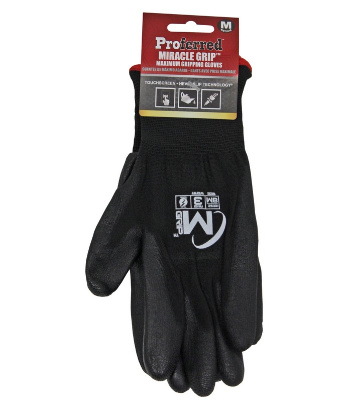 PROM05101 BLACK PU COATING / BLACK NYLON INDUSTRIAL GLOVES - SMALL