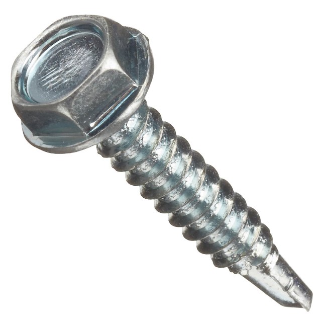 1/4" - 20 X 3/4" HEX WASHER HEAD SELF DRILLING SCREW 7/16" HEAD ZP