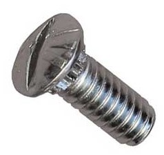 1/4" - 20 X 5/8" SLOTTED ROUND HEAD RIB NECK TRACK BOLT ZP
