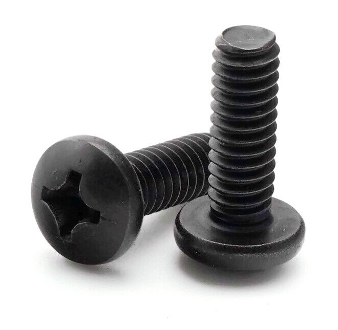 #6 - 32 X 1/4" PHILLIPS PAN HEAD MACHINE SCREW, SS BLACK OXIDE