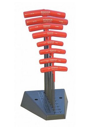 SET 8 BALL END &amp; HEX GRADUATED LENGTH T-HANDLES 2-10MM WITH STAND