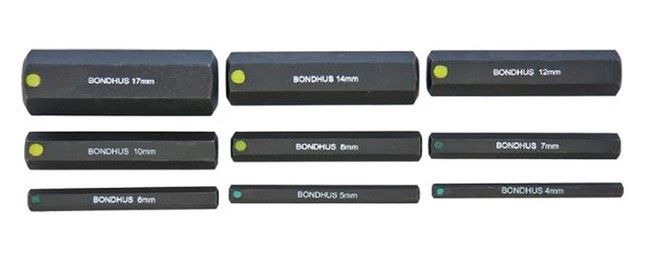 SET 9 PROHOLD HEX BITS 2" (4-17MM) BITS ONLY IN CLAMSHELL