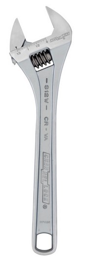 12" ADJUSTABLE WRENCH, NO GRIP, CHROME