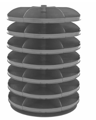 7 SHELF, 34" REVOLVING ROTABIN, 57-1/2" HEIGHT, GRAY
