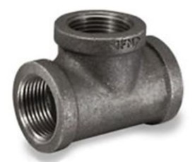 2" PIPE TEE BLACK MALLEABLE IRON PIPE FITTING