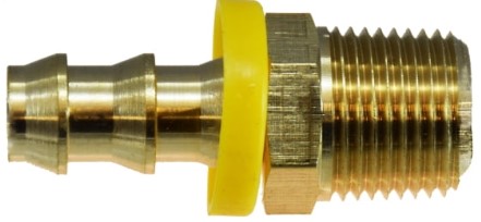 3/8" PUSH ON HOSE BARB X 1/2" MALE NPT ADAPTOR, BRASS