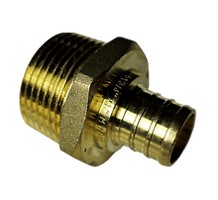 1/2" PEX X 1/2" MPT BRASS MALE PEX ADAPTER (LEAD FREE) - CRIMP STYLE