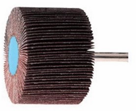 5/8" X 5/8" MINI MOUNTED FLAP WHEEL - 1/8" SHANK - ALUMINUM OXIDE 80 GRIT