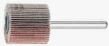 1" X 1" MOUNTED FLAP WHEEL - 1/4" SHANK - ALUMINUM OXIDE - 180 GRIT