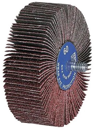 1-1/2" X 1" QUICK CHANGE FLAP WHEEL - 1/4-20 THREAD - ALUMINUM OXIDE - 60 GRIT