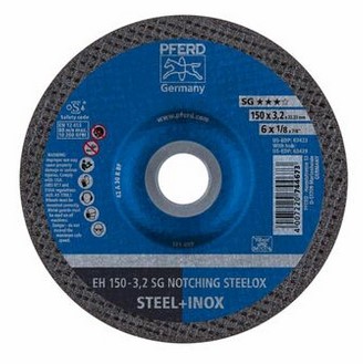 6" X 1/8 GRINDING WHEEL, 7/8" A.H. - SG NOTCHING STEELOX - TYPE 27