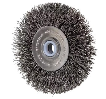 8" CRIMPED WIRE WHEEL - MEDIUM FACE - .014 CS WIRE, 2" KEYED A.H.