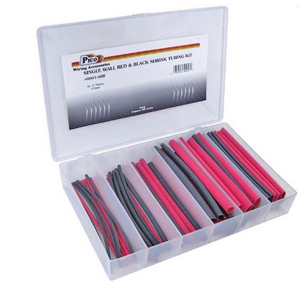 SINGLE WALL RED &amp; BLACK SHRINK TUBE ASSORTMENT 54 6" PCS 10-1/2X7" PLASTIC KIT