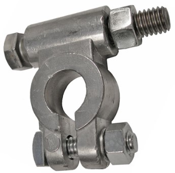 MILITARY STYLE TOP POST BATTERY TERMINAL  2-1/2" EXTENDED 3/8" BOLT  1EA POS/NEG