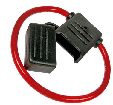 MAXI FUSE HOLDER  12" 8GA RED WIRE  60 AMP  (NO FUSE)  1/PK