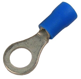 16-14 AWG FLARED VINYL INSULATED TIN-PLATED COPPER BUTTED SEAM 1/4" RING 50 PCS