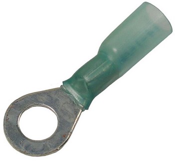 16-14 AWG CRIMP &amp; HEAT SHRINK BRAZED 3/8" RING W/ADHESIVE LINED SLEEVE 5/PK