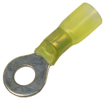 12-10 AWG CRIMP &amp; HEAT SHRINK BRAZED #10 RING W/ADHESIVE LINED SLEEVE 5/PK