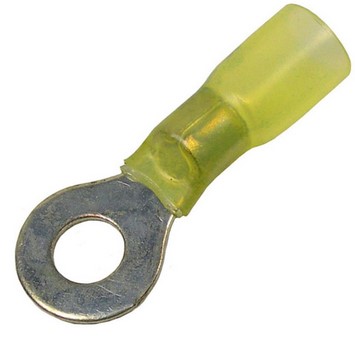12-10 AWG CRIMP &amp; HEAT SHRINK BRAZED 5/16" RING W/ADHESIVE LINED SLEEVE  100 PCS
