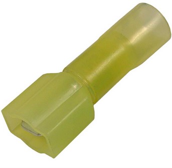 12-10 AWG CRIMP &amp; HEAT SHRINK .250" INSL MALE W/ADHESIVE LINED SLEEVE 25 PCS