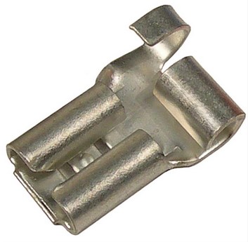 16-14 AWG UNINSULATED .250" FEMALE FLAG BUTTED SEAM TIN-PLATED BRASS 100 PCS