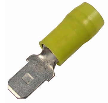 12-10 AWG NYLON INSL WITH METAL SLEEVE .250" MALE TIN-PLATED COPPER 20 PCS