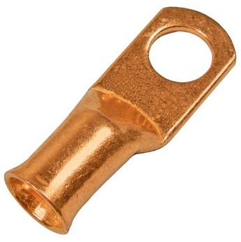 2 AWG SOLID COPPER CLOSED END TUBULAR 3/8" RING SOLDER OR CRIMP 1 PC