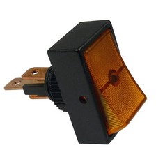 JUMBO ON-OFF ROCKER ILLUMINATED AMBER 1/2" MOUNT HOLE 1/4" TABS 12V 16A  1 PC