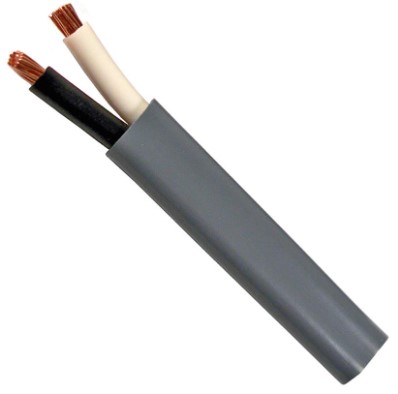16 GA 2 CONDUCTOR BLACK &amp; WHITE PRIMARY WIRE WITH PVC GRAY JACKET 250FT SPOOL