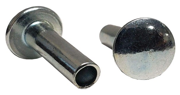 SEMI-TUBULAR, TRUSS HEAD RIVET 3/16" DIA X 1/4" LENGTH, ZINC PLATED STEEL