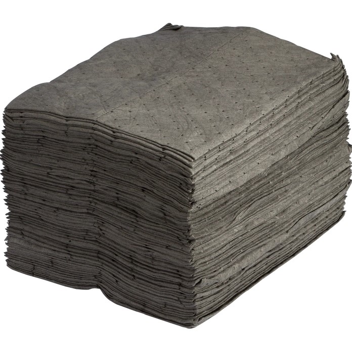 15" X 18" UNIVERSAL GREY ABSORBANT PADS FOR OIL AND WATER 200/BX