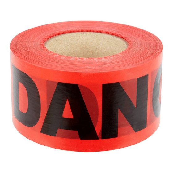 DANGER TAPE 3" X 1000 FT BLACK / RED