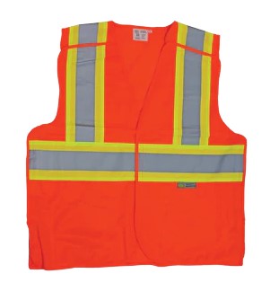 CLASS 2, 5 POCKET BREAKAWAY SAFETY VEST, ORANGE MED
