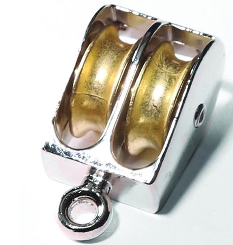 0176-3/4 SOLID EYE PULLEYS - DOUBLE WHEEL - ELECTRO PLTD