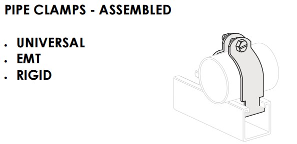 STRUT TUBING CLAMP 1/2" OD TUBING ELECTRO GALV