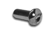 10 - 24 X 5/8" TAMPER RESIST ONE WAY TRUSS HEAD BARREL NUT CHROME PLATED