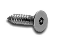 #8 X 2" PIN-HEX FLAT HD TAPPING SCREW, TAMPER RESIST, 18-8 STAINLESS