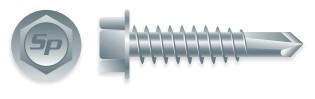#12 X 1" UNSLOT IND HEX WASHER HEAD TEK, ZP - 5 LB (500)